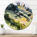 Designart 'Cottage House On A Hill' Country wall clock