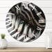 Designart 'Detail Of Black And White Zebra Lines V' Traditional wall clock