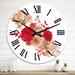 Designart 'Autumn Bouquet Of Fall Flowers And Leaves II' Traditional wall clock