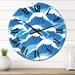 Designart 'Abstract Light Blue Sea Waves' Nautical & Coastal wall clock