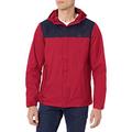 Tommy Hilfiger Herren Leichte, atmungsaktive, wasserdichte Kapuzenjacke Regenmantel, Marineblau/rot, 3XL