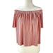 Anthropologie Tops | Anthropologie Elodie Off Shoulder Top | Color: Pink | Size: M