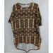 Lularoe Tops | Lularoe Irma Tunic Brown & Tan With Beautiful African Design Size Xs | Color: Brown/Tan | Size: Xs