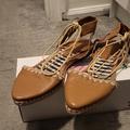 Nine West Shoes | Flat Leather Tie Up Leather Shoes | Color: Tan | Size: 8.5