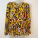 J. Crew Tops | J. Crew Floral Silk Blouse S Colorful Chiffon Yellow Red Blue Print | Color: Red/Yellow | Size: S