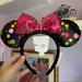 Disney Accessories | Black Confetti Sequins Minnie Mouse Disney Parks Ears *Visible Stuffing On Back* | Color: Black/Pink | Size: Os