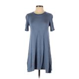 BCBGeneration Casual Dress - A-Line: Blue Solid Dresses - Women's Size X-Small