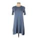 BCBGeneration Casual Dress - A-Line: Blue Solid Dresses - Women's Size X-Small