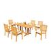 Winston Porter Cimah Rectangular 6 - Person 105" Long Teak Outdoor Dining Set Wood/Teak in Brown/White | 105 W x 36 D in | Wayfair