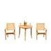 Winston Porter Cimah Round 2 - Person 75" Long Bistro Set Wood/Teak in Brown/White | 75 W x 36 D in | Outdoor Furniture | Wayfair
