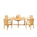 Winston Porter Cimah Round 5 - Person 70" Long Teak Outdoor Dining Set Wood/Teak in Brown/White | 115 W x 72 D in | Wayfair DSHari_72Round_6_AA_2