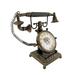 Red Barrel Studio® Distressed Bronze Vintage Telephone Table Clock Stainless Steel in Brown/Gray | 10 H x 11.5 W x 5.5 D in | Wayfair