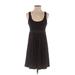 Express Casual Dress - A-Line Scoop Neck Sleeveless: Black Solid Dresses - Women's Size Small