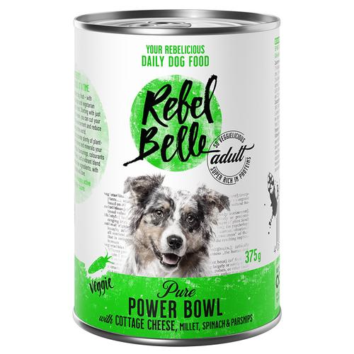 6×375 g Adult Pure Power Bowl veggie Rebel Belle Hundefutter nass