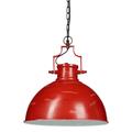 Relaxdays - Lampe à suspension industriel en fer abat-jour rouge style rétro vintage HxlxP: 154 x