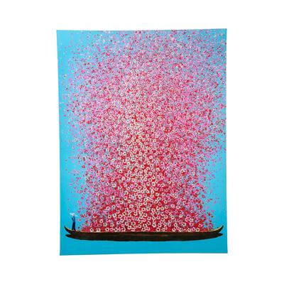 Kare Design »Flower Boat« Leinwandbild blau-pink 160x120x3.5cm