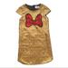 Disney Dresses | Disney Minnie Bow Sequin Dress Size 7/8 | Color: Gold/Red | Size: 7/8