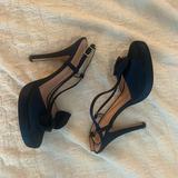 Kate Spade Shoes | Kate Spade Satin Strap Bridal High Heel Navy Blue Sandal | Color: Blue | Size: 8
