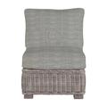 Summer Classics Rustic Woven Sectional Slipper Chair Wicker/Rattan in Gray | 32 H x 26 W x 37.5 D in | Outdoor Furniture | Wayfair