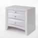 25''H Transitional Ireland Small Wood Nightstand with 2 Drawers & 1 Tray (Top) Bedroom Nightstand with Slightly Flared Legs
