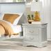 Louis Philippe Solid Pine Wood 2-drawer Nightstand with 2 Brushed Nickel Metal Handle for Bedroom, 21"L x 15"W x 24"H