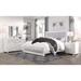 HomeRoots Modern Luxurious White Full Bed With Padded Headboard Led Lightning