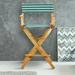 30" Director's Chair Natural Frame-Teal Cabana - 23"W x 19"D x 45.5"H