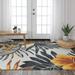 Alora Decor Mirage Tropical Grey, Red and Gold Hand-tufted Rug