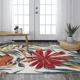 Alora Decor Mirage Tropical Ivory, Grey, Red and Gold Hand-tufted Rug