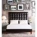 Chic Home Beethoven Black Bonded Leather Button-tufted Bed Frame