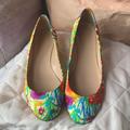 J. Crew Shoes | J. Crew Floral Low Block Heel - Size 6 | Color: Green/Pink | Size: 6