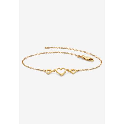 Women's Yellow Gold Over Sterling Silver Triple He...
