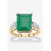 Women's Gold Over Sterling Silver Genuine Emerald And White Topaz Ring by PalmBeach Jewelry in Emerald (Size 6)