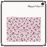 Kate Spade Bags | Kate Spade Floral Printed Canvas Zip Pouch Bag, Pink | Color: Black/Pink | Size: Os