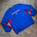 Adidas Sweaters | Adidas University Of Kansas Clima Warm Fleece Top Men’s Sz 2xl | Color: Blue/Red | Size: Xxl