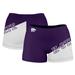 Women's Purple Kansas State Wildcats Plus Size Color Block Shorts