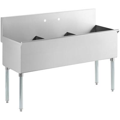 Regency 18" x 18" x 14" Three-Compartment Utility Sink for (1) 8" Center Faucet