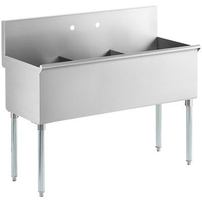 Regency 16" x 18" x 14" Three-Compartment Utility Sink for (1) 8" Center Faucet