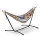 VonHaus 2 Person Hammock With Frame – 100% Cotton Fabric In Nautical Blue & White Stripe – Luxury Standing Double Swinging Hammock with Sturdy Steel Frame for Outdoor, Garden and Patio