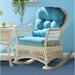 Bayou Breeze Baney Rocking Chair Wicker/Rattan/Fabric in Brown/Red | 39 H x 28 W x 30 D in | Wayfair A16A6C0AF81B4DD39D5C635B009D049B