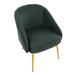 Everly Quinn Velvet Arm Chair Upholstered/Velvet in Green | 30.5 H x 24 W x 25 D in | Wayfair 5F0BDE51D24043F39FEE26A17B26D8C7