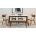 Corrigan Studio® Sayachith 6-Piece Faux Marble Top Dining Table Set Wood/Upholstered in Brown/White | 30 H x 35.5 W x 63 D in | Wayfair