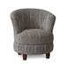 Barrel Chair - Mercury Row® Renard 32" W Swivel Barrel Chair Chenille/Velvet/Fabric in White/Brown | 33 H x 32 W x 30.25 D in | Wayfair