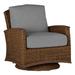 Summer Classics Outdoor Astoria Swivel Glider Wicker Chair w/ Cushions in Brown | 35.75 H x 32 W x 35.75 D in | Wayfair 355990+C511H4076N