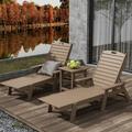 Beachcrest Home™ Shavon 48" Long Reclining Chaise & Table 3 Piece Set Plastic | 37.8 H x 27.6 W x 48 D in | Outdoor Furniture | Wayfair