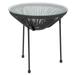 Rattan Table with Glass Top - 19.75"W x 19.75"D x 19.25"H - 19.75"W x 19.75"D x 19.25"H