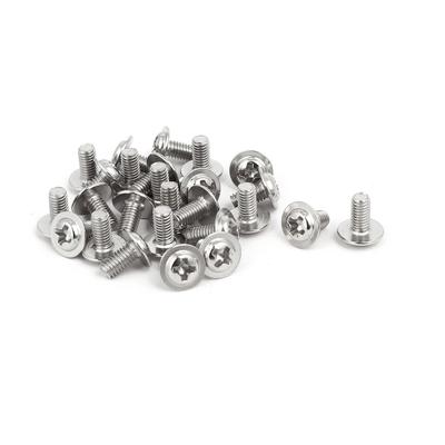 Computer PC Case Metal Phillips Washer Motherboard Screw M3x6mm 25pcs - Silver Tone