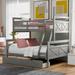 Twin over Full Bunk Bed with 2 Drawers Converts Into Two Individual Beds, Bunk Bed with Ladder and Full Length Guardrails