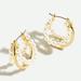J. Crew Jewelry | J. Crew Layered Pearl Hoop Earrings Nwt | Color: Gold/White | Size: Os