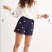 Madewell Shorts | Embroidered Boho Floral Elastic Pull On Madewell Short With Pockets | Color: Blue | Size: M
